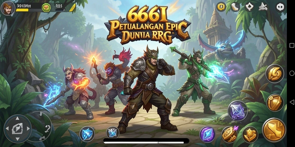 Tampilan gameplay seru dalam dunia RPG 666I yang penuh petualangan.