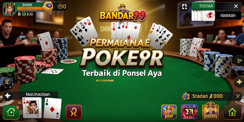 Tampilan menarik dari gameplay poker di BANDAR99.