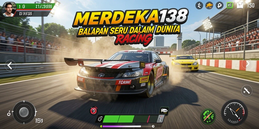 Tangkapan layar MERDEKA138 menunjukkan aksi balapan yang mendebarkan.