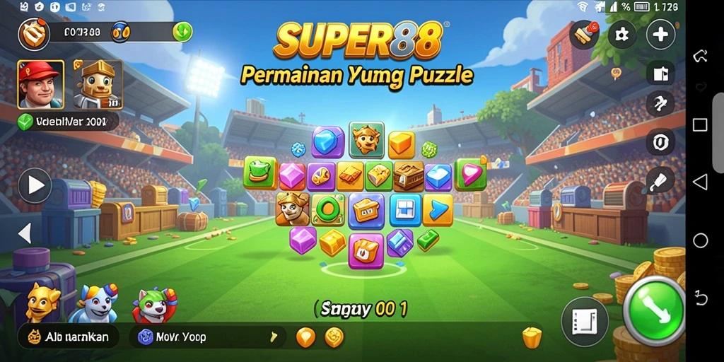 Menampilkan gameplay menarik dalam permainan puzzle SUPER88.